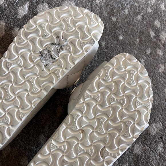 Birkenstock 1774 off white leather slides almost new sz 39 - Picture 10 of 11
